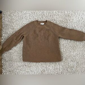 Fishermen knit tan/brown crew neck sweater